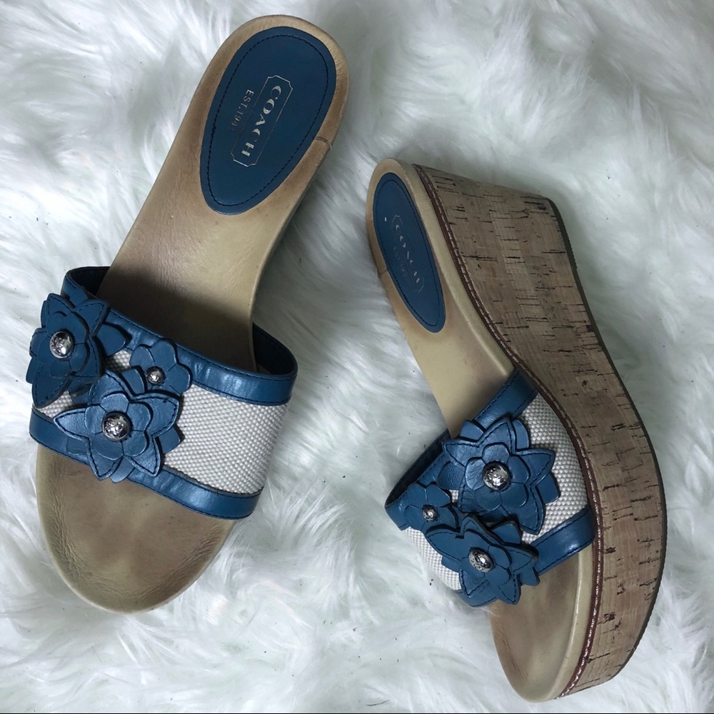 COACH LEATHER CLOGS SIZE 7B - Picture 1 of 3